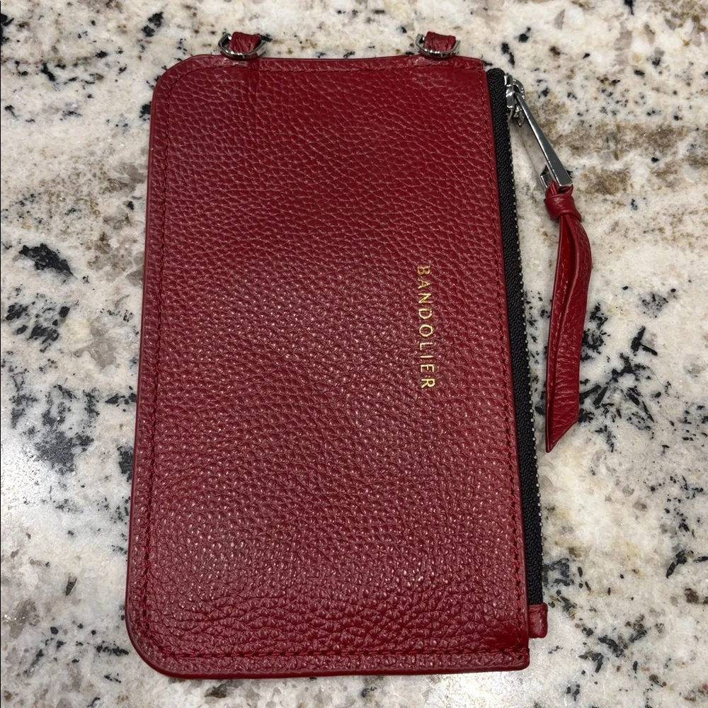 Bandolier Burgundy Slim Zipper Pouch + Strap